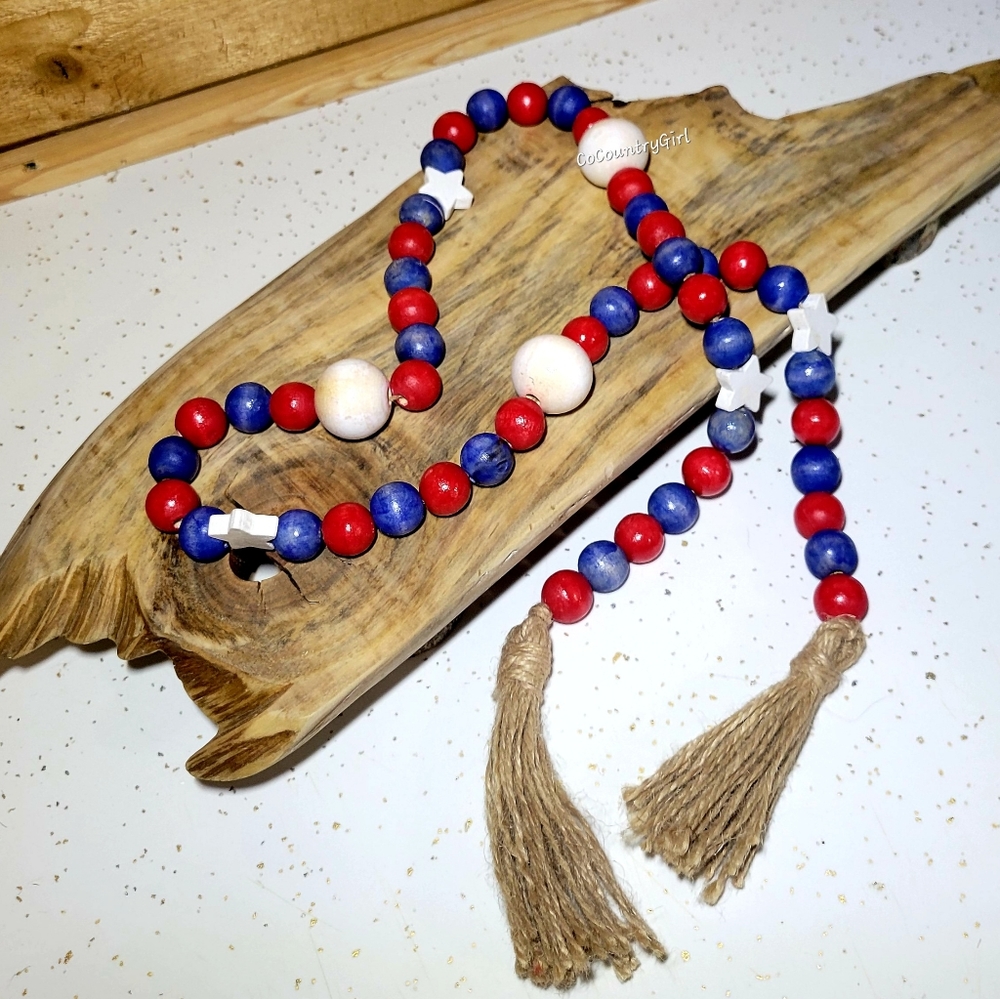40 Inch 4th of July Wood Garland